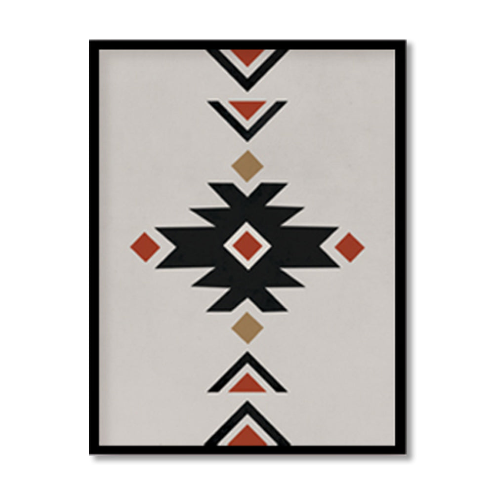 Geometric Rustic Aztec 1 Scandinavian Canvas Wall Art Print