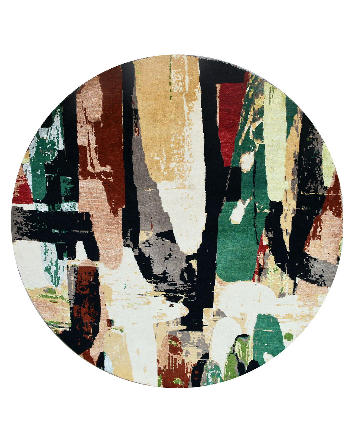 Color Cascade Round Rug