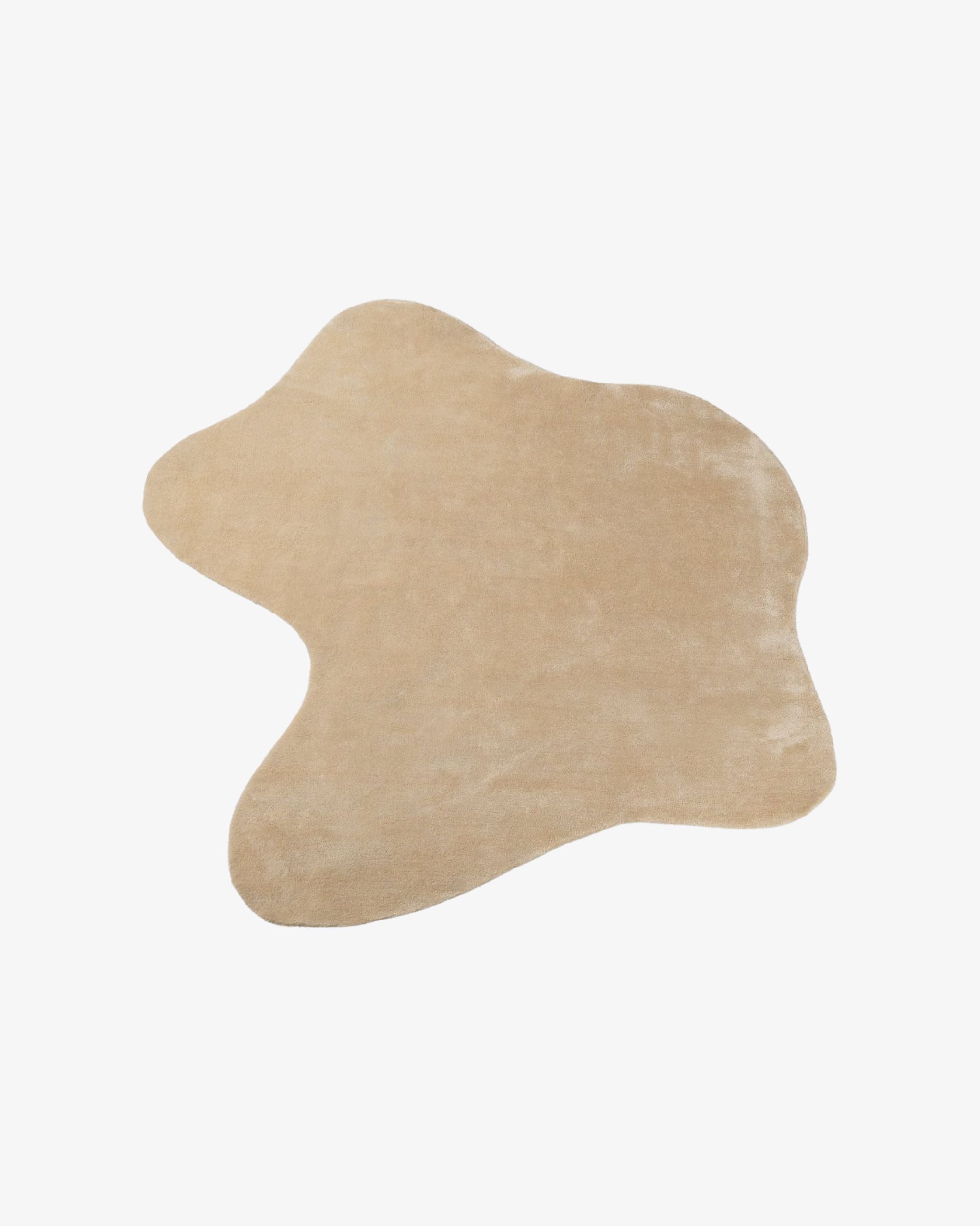 Abstract Silk Rug / Light Gold